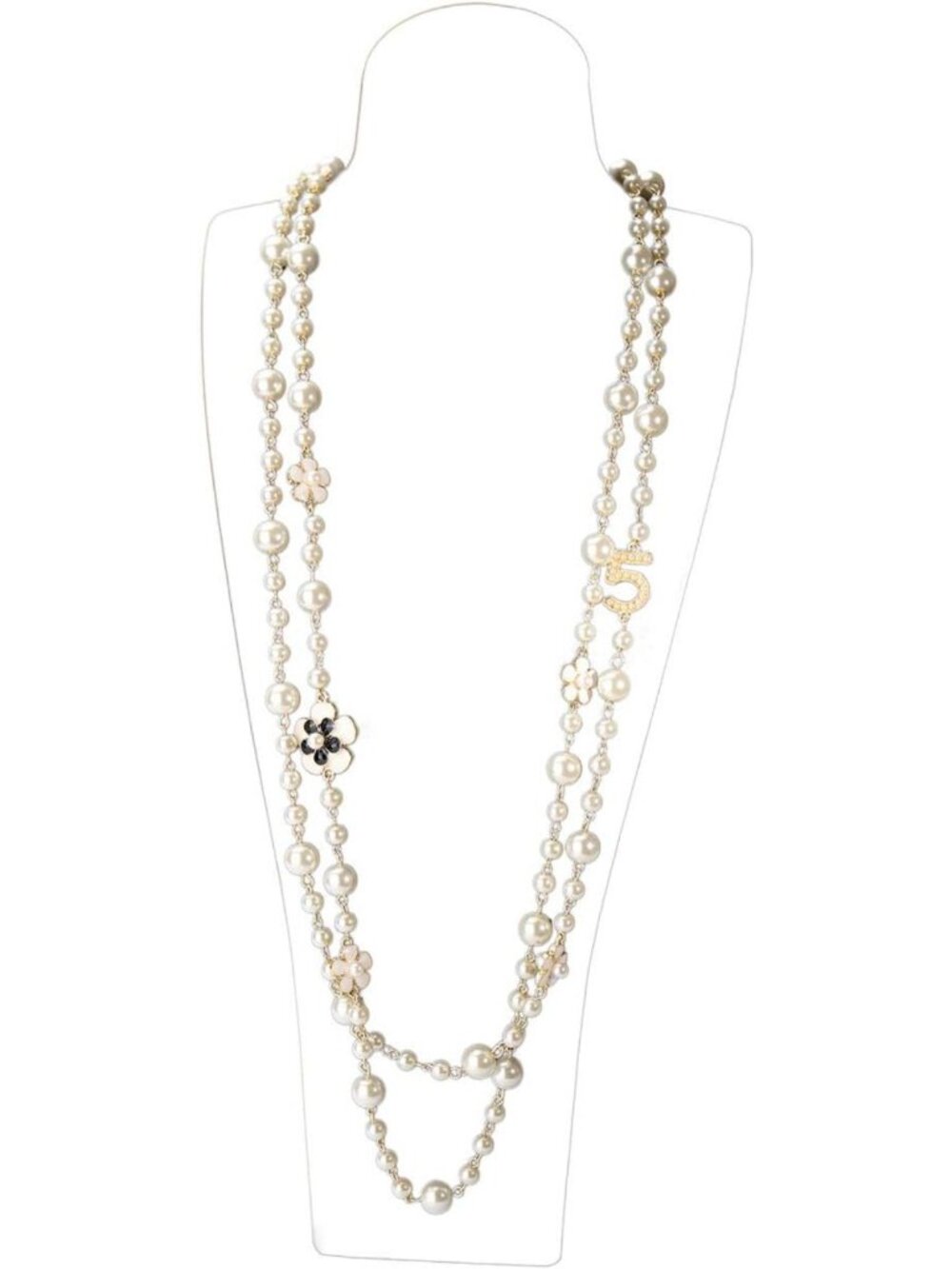 Chic Layered Long Pendant Necklace with Imitation Pearls for Women